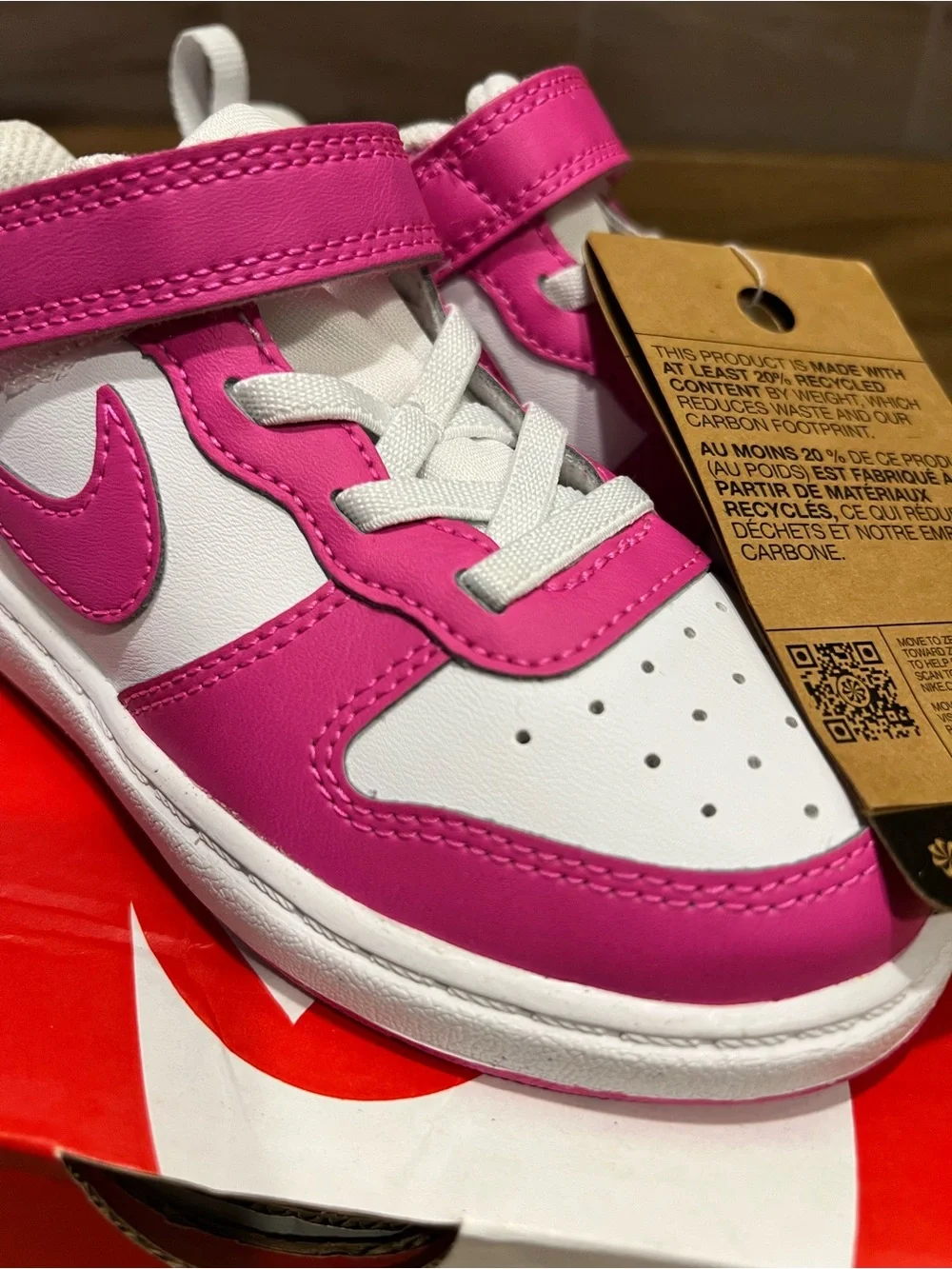 Nike Kids Pink Court Borough Low Recraft Sneakers NWT 9c